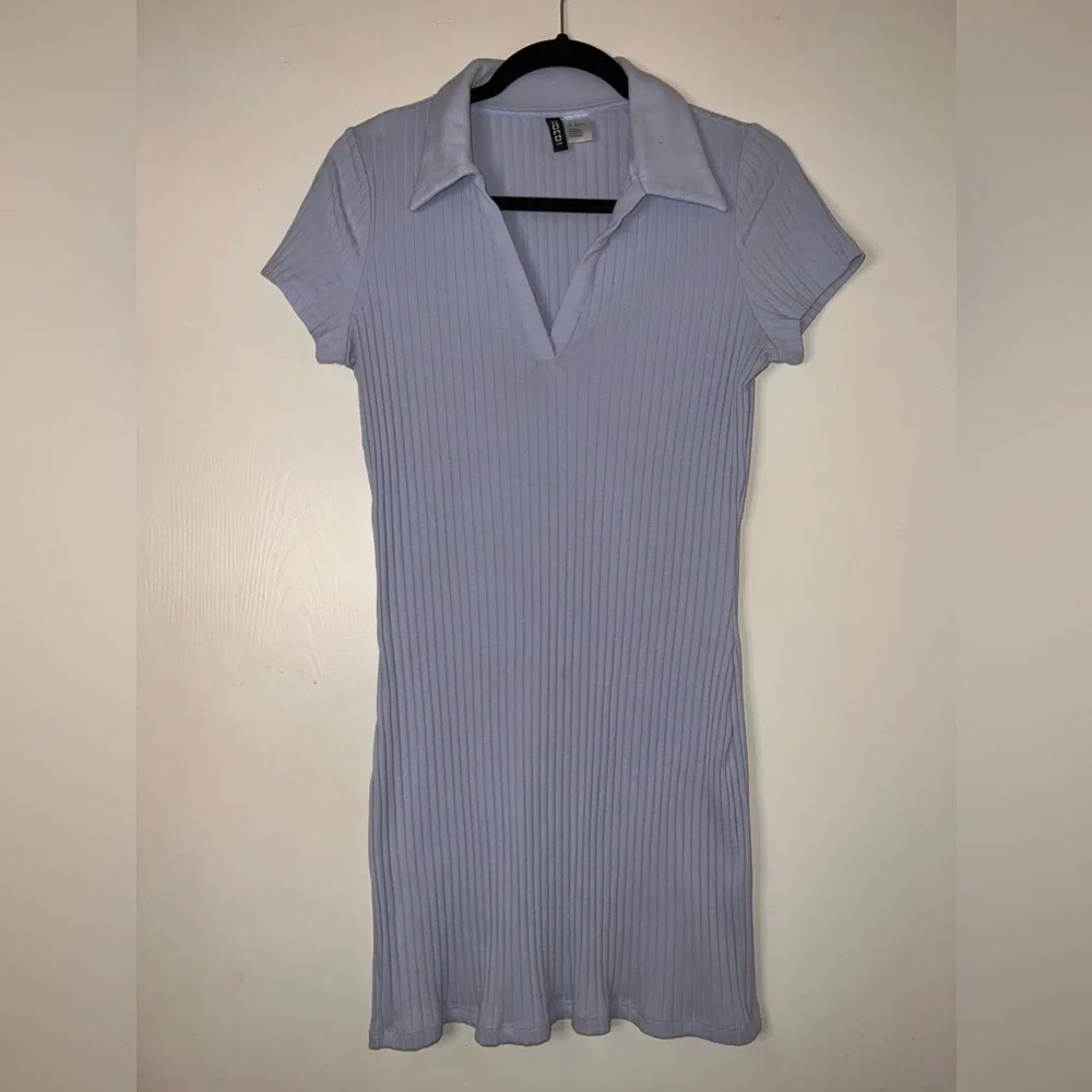 Light Blue Ribbed Dress - Picture 1 of 2